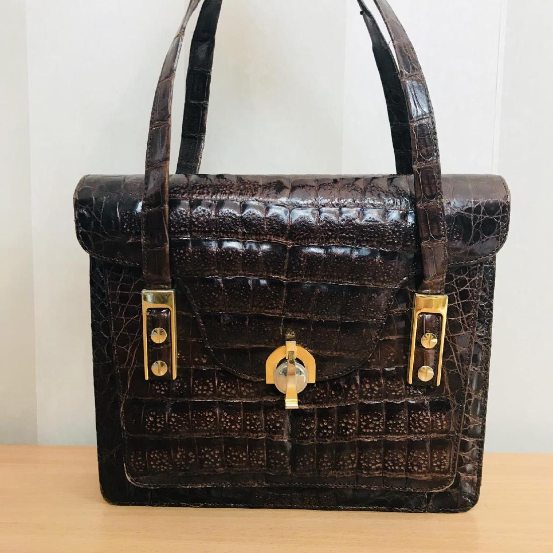Vintage Genuine Crocodile Leather Handbag (1 of 8)