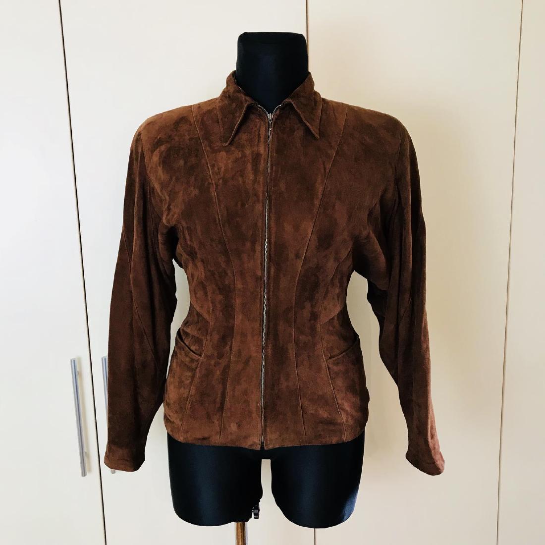 Vintage Women's Marc Cain Designer Suede Leather Jacket (1 of 6)