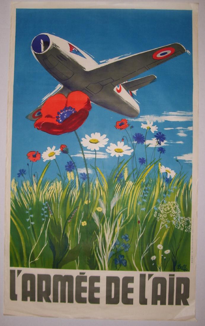 L'Armée de l'air Vintage Poster Lithograph with jet (1 of 5)