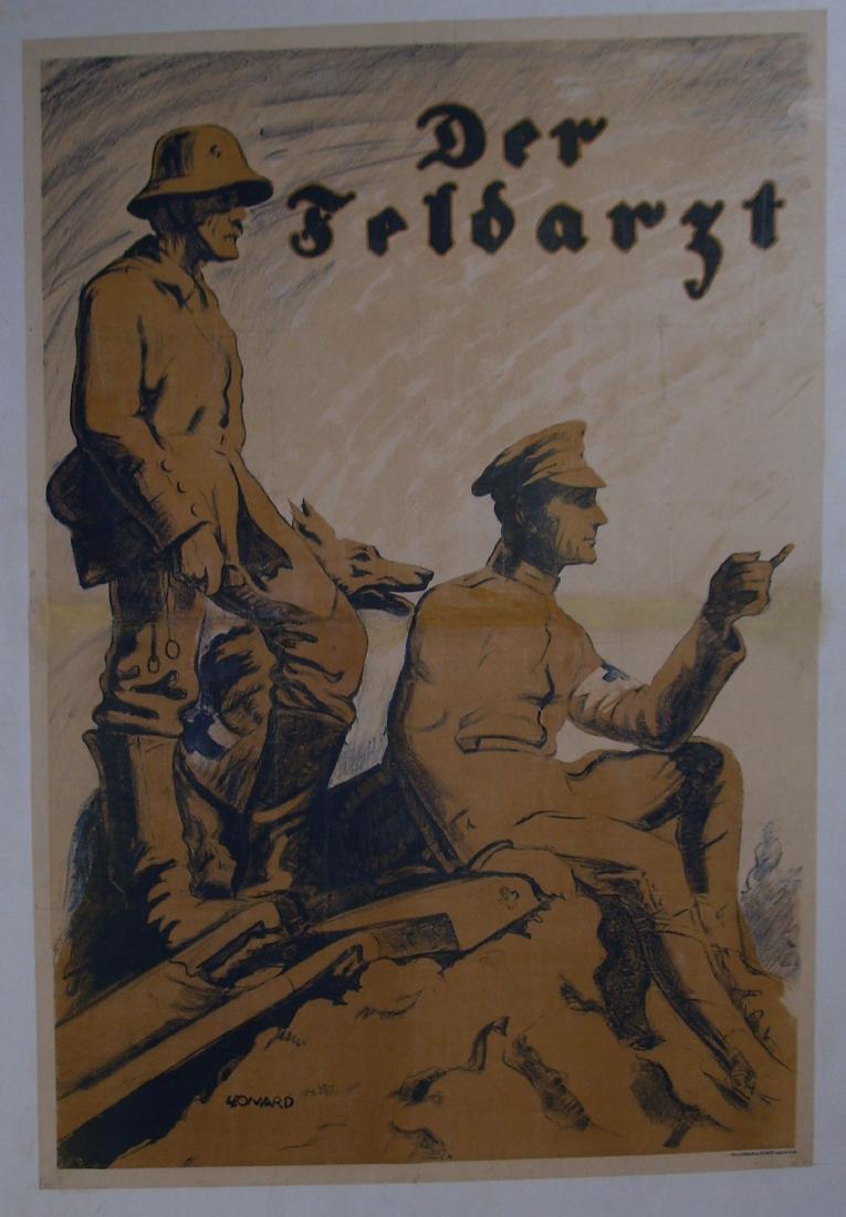 Huge WWI German Field Dr. Lithograph Poster (1 of 4)