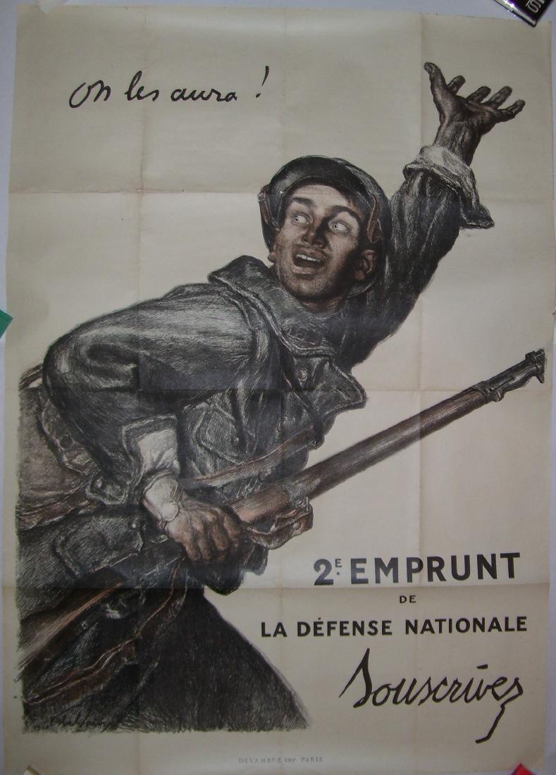 On Les Aura French WWI Poster by Abel Faivre (1 of 2)