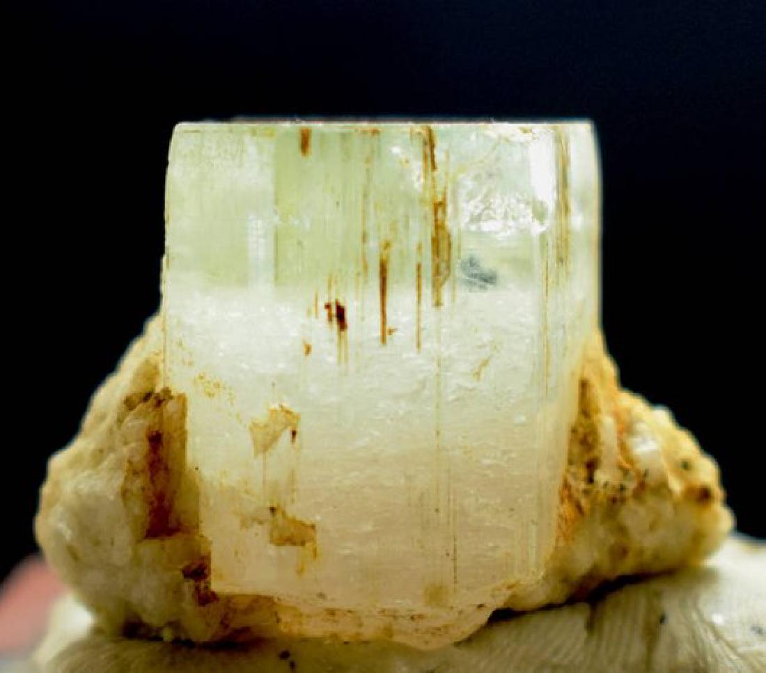 Rare AQUAMORGANITE Bi Color Beryl Crystal with Black: Rare AQUAMORGANITE Bi Color Beryl Crystal from Skardu Pakistan * Crystal is V Shape Terminated * Crystal has Aqua Color and Pink Color * Crystal has very good luster and clarity Weight : 19Gram Size :