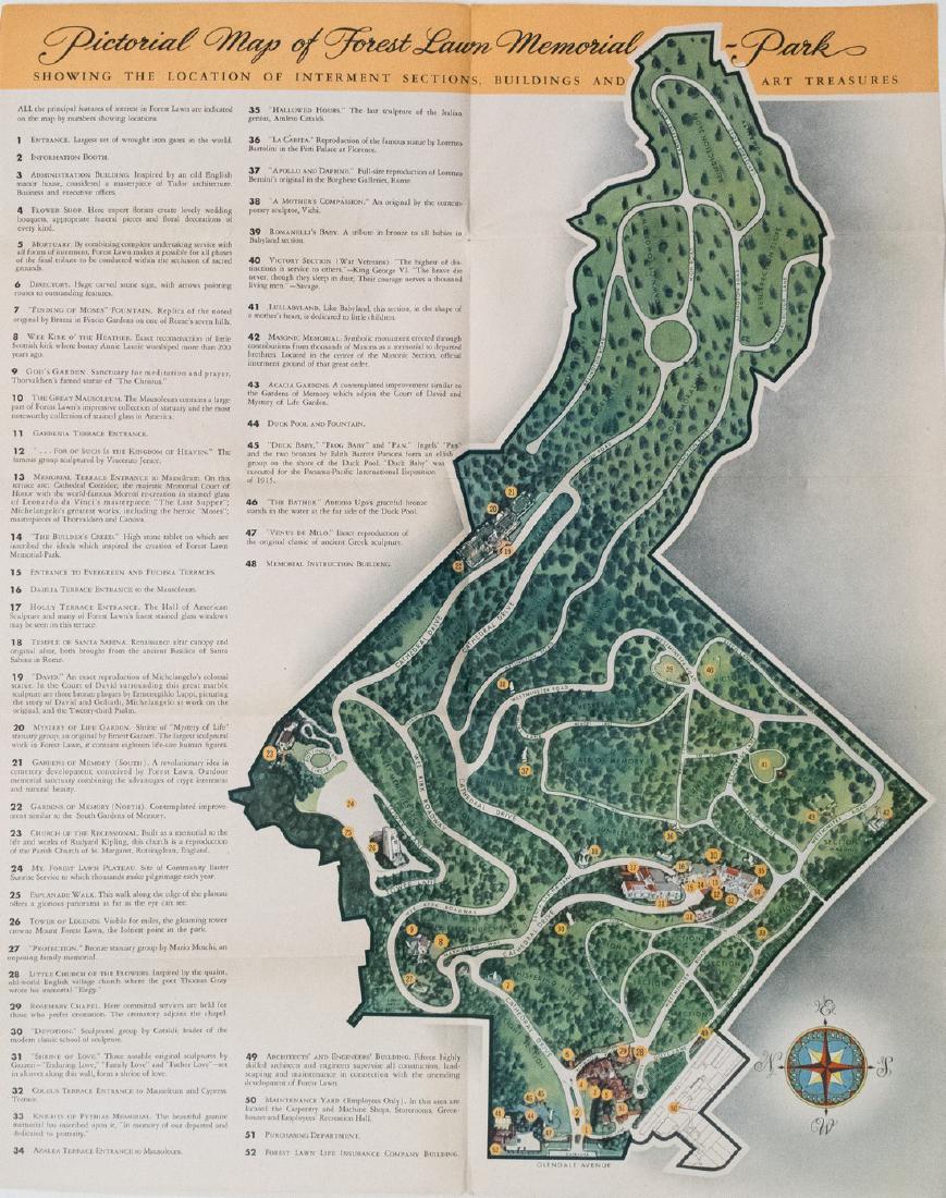 1945 Forest Lawn, CA Pictorial Map -- Pictorial Map of (1 of 1)