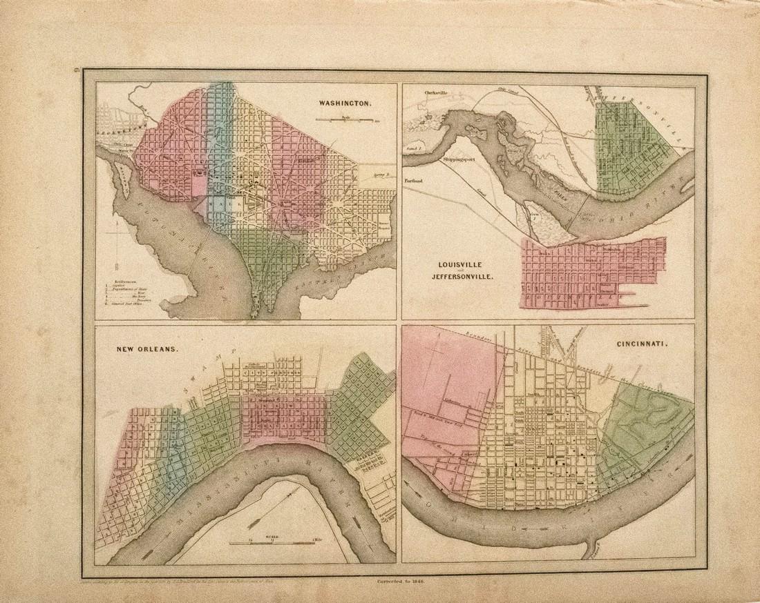 1846 Bradford Maps of Key US Cities -- Washington, (1 of 1)