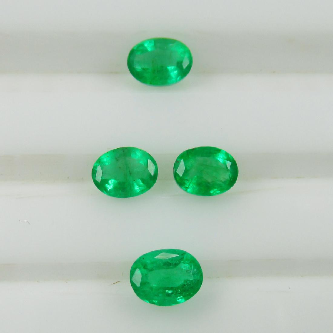 0.98 Ct Genuine Zambian Emerald 4.5x3.5 mm Matching (1 of 2)