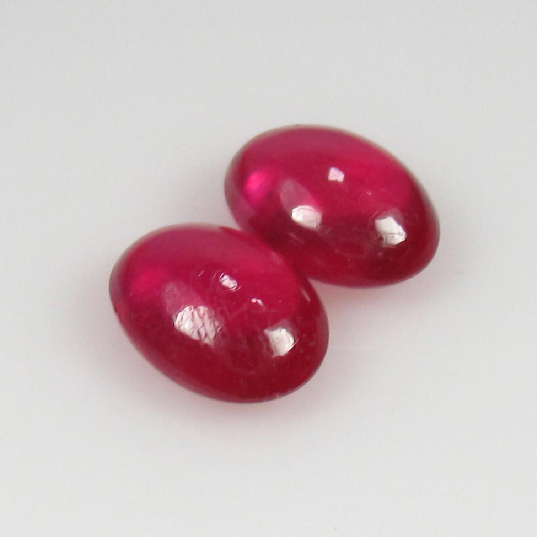 2.42 Ct Genuine Pinkish Red Ruby Matching Oval Cabochon (1 of 2)