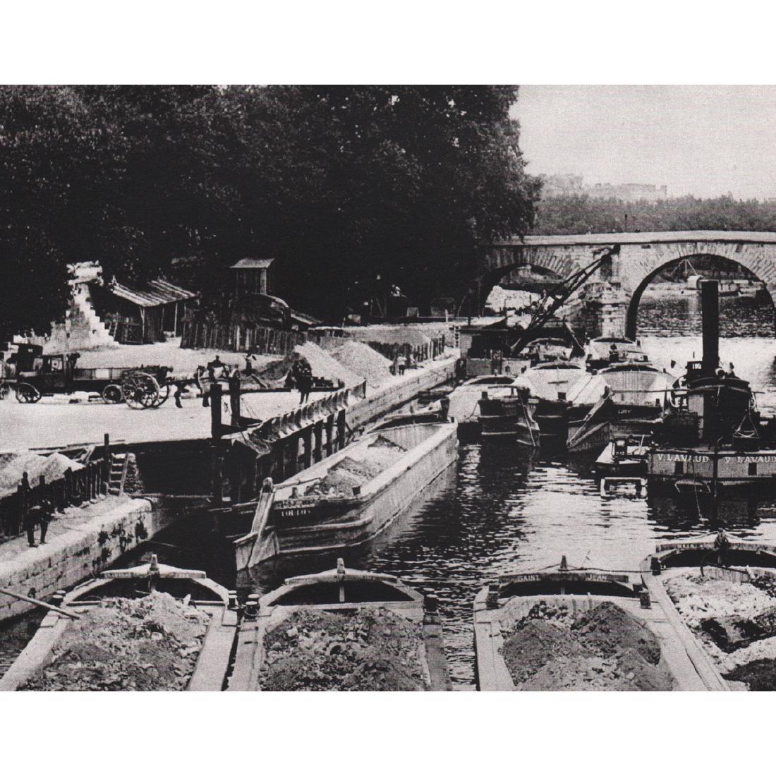 MAN RAY - Quai de Seine, 1930: Artist: MAN RAY Print Title: Quai de Seine, 1930 (many barges) Medium: Sheet-fed Gravure Printing Date: early 1980's Printed in France Image size approx. 8.5 x 6.5 inches Man Ray, original name Emmanu