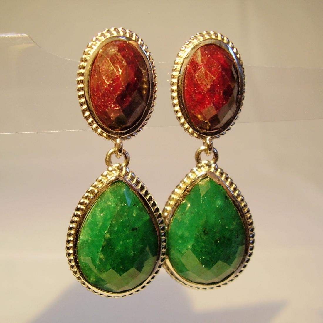 gemstone earrings ruby and emerald (1 of 5)