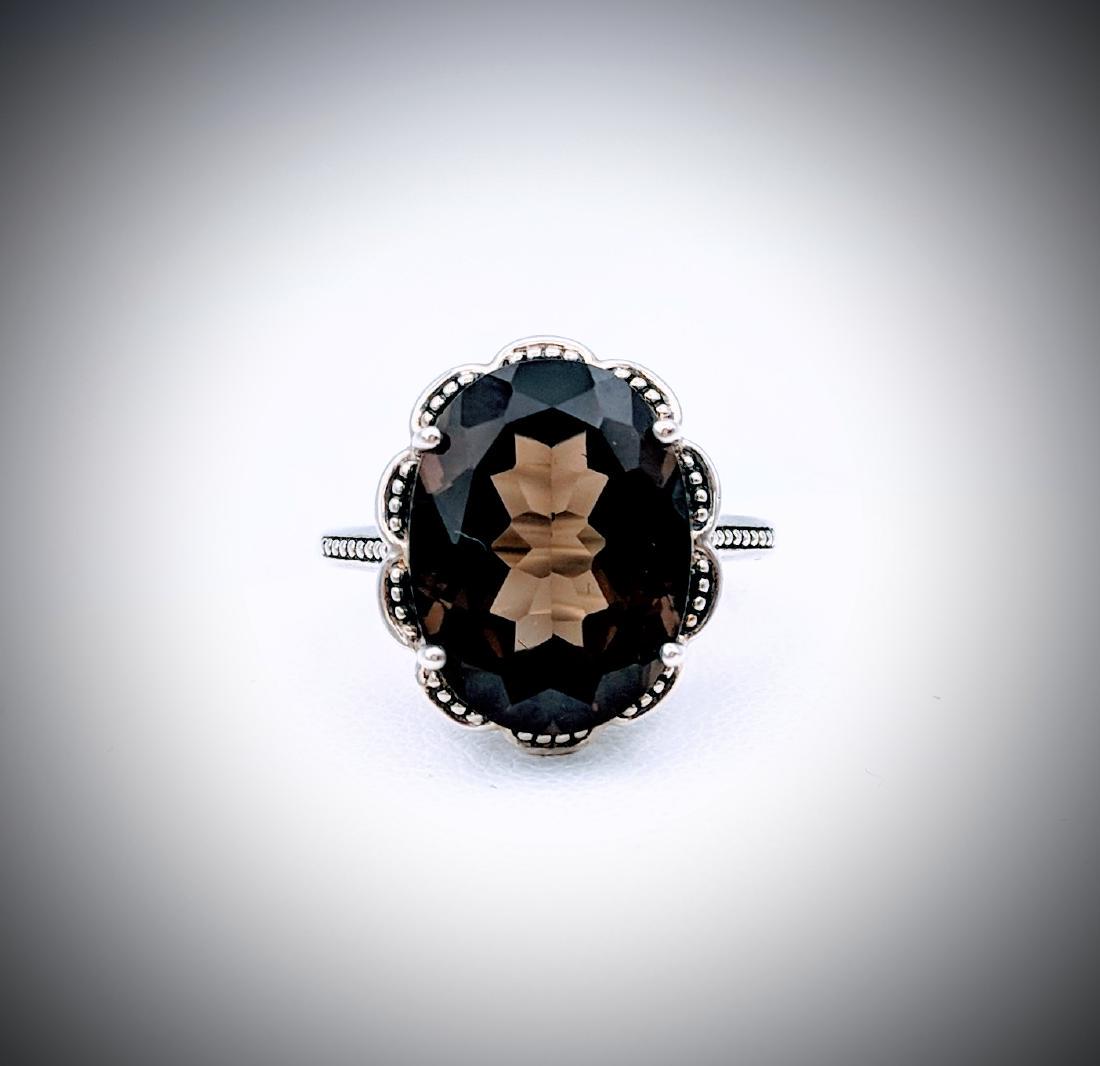 Sterling Silver Sz 7 Smoky Quartz Ring (1 of 4)