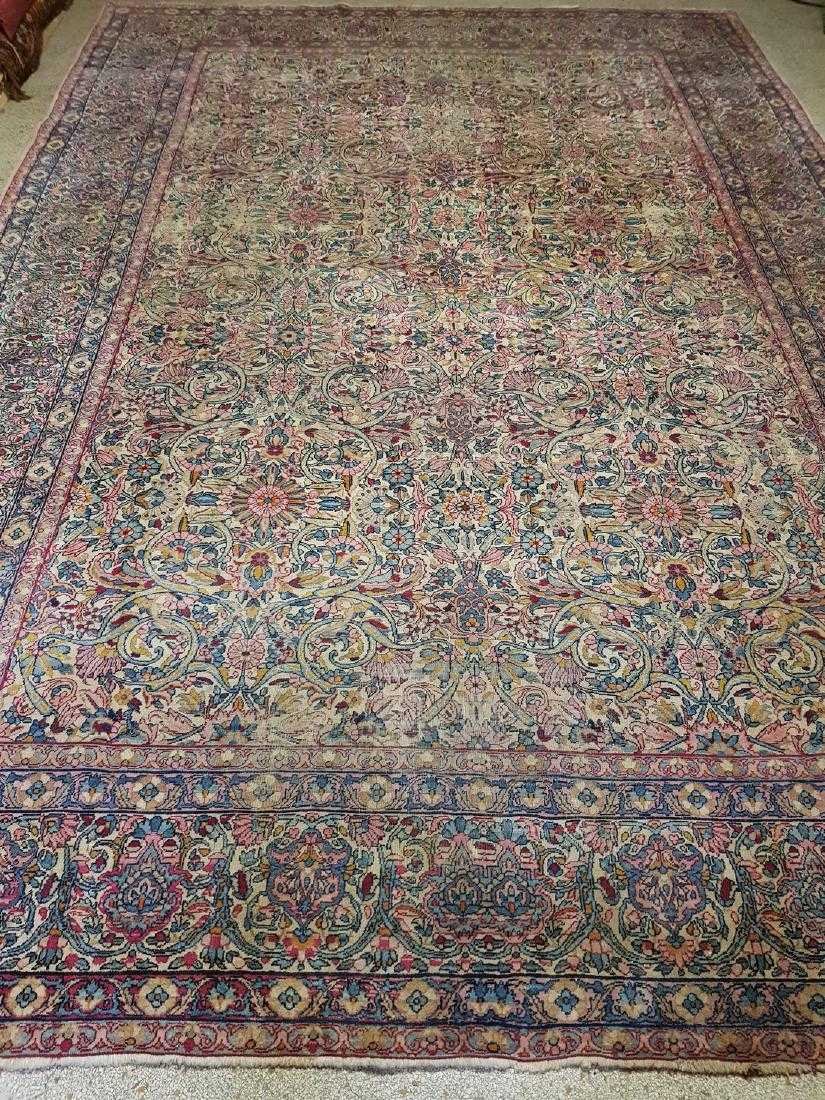 Persian Antique Kerman Rug 12.3x8.6: Title: Persian Antique Kerman Rug Origin (City & Country): Iran Size/ Format: 372 x 260 cm Material: wool Age: 1880 This carpet is knotted in the city of Kerman in southeastern Persia. A large number