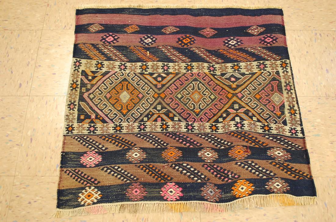 Antique Caucasian Shirvan Sumak Kilim Rug 2.7x2.7 (1 of 8)