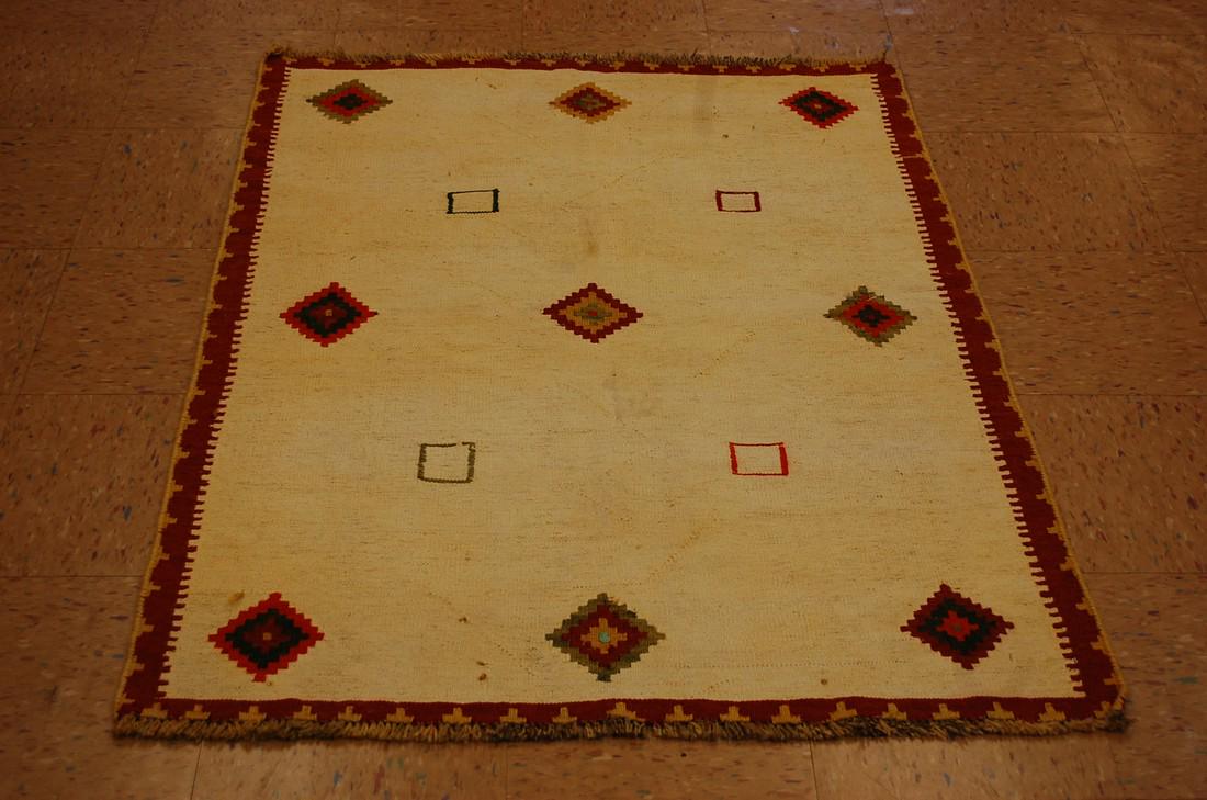 Antique Persian Shiraz Qashkai Sofreh Kilim Rug 3.5x4.4 (1 of 8)