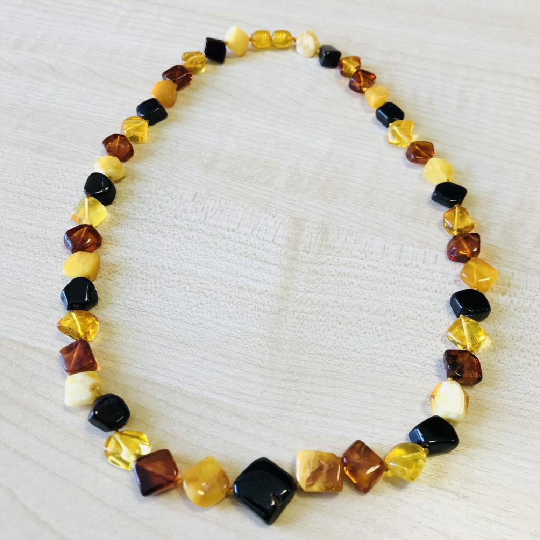 Mixed Colors Natural Polished Baltic Amber Necklace (1 of 10)