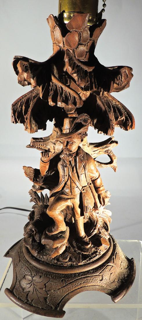 Finely Carved Black Forest "man Hunter & His Dog" (1 of 4)