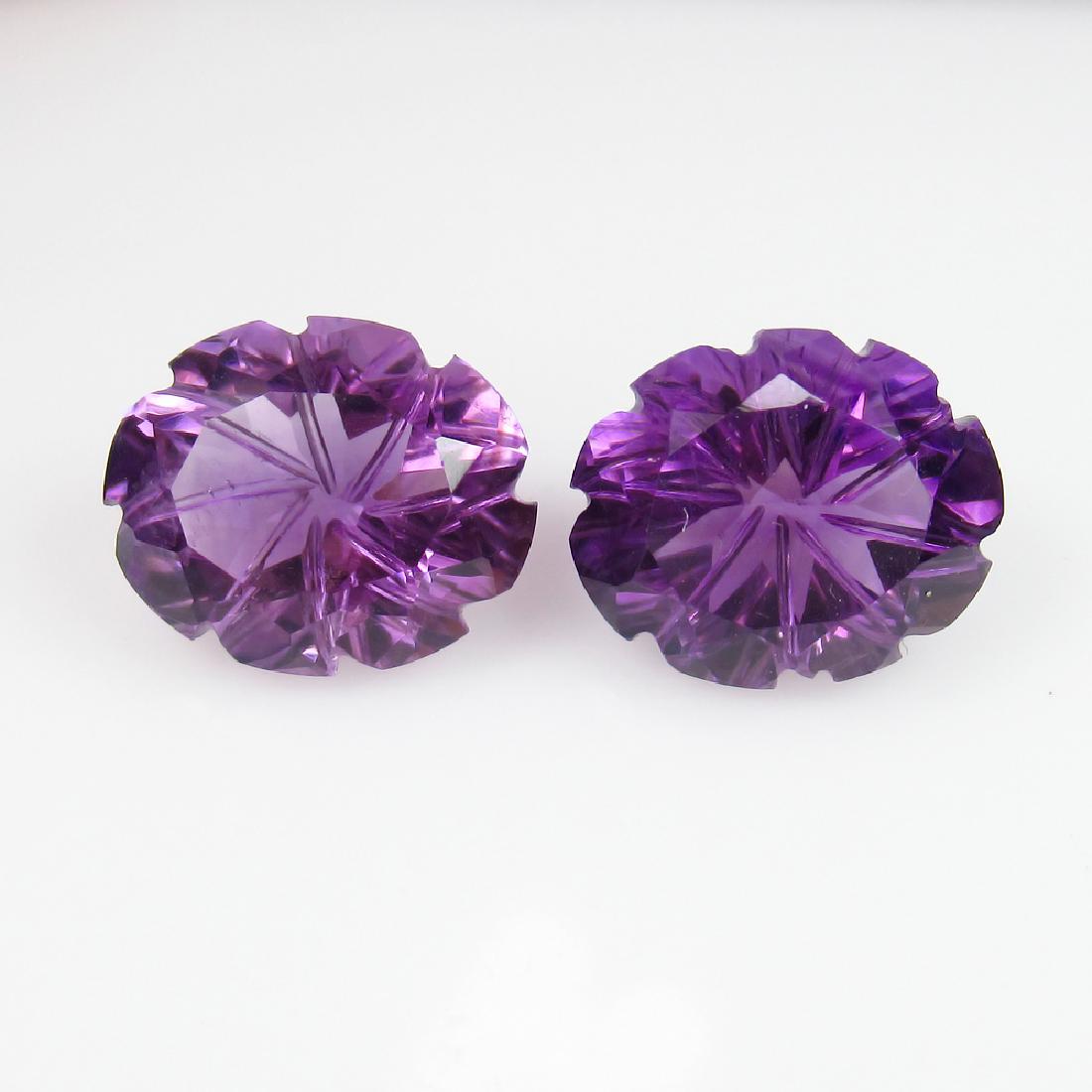 9.39 Ct Genuine Purple Amethyst 12X10 mm Oval Concave (1 of 2)