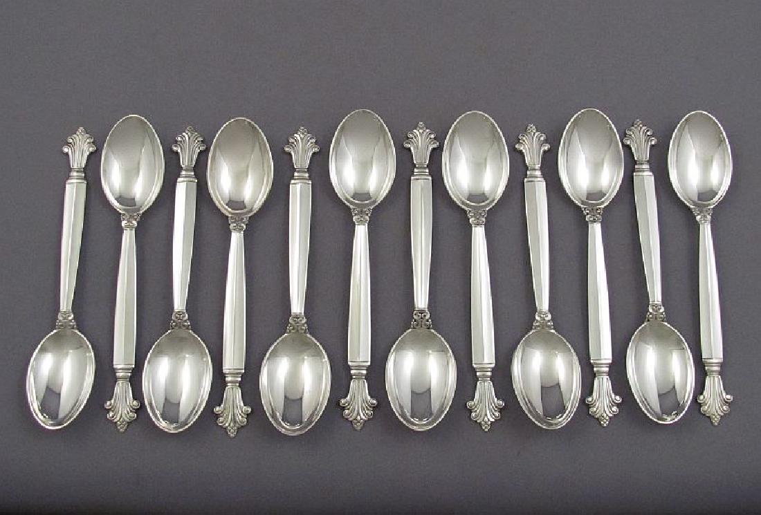 12 Georg Jensen Acanthus Coffee Spoons (1 of 3)