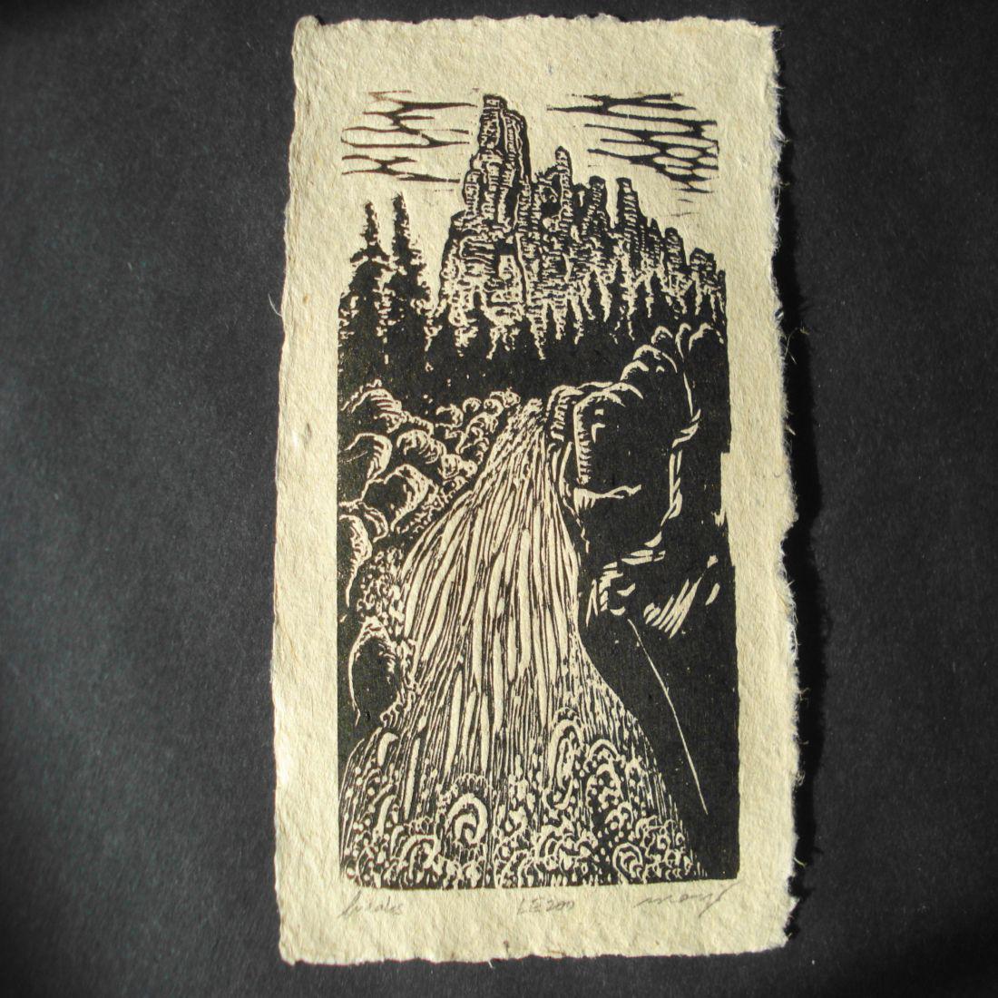 Woodcut Cedar Breaks Waterfall Utah (1 of 5)