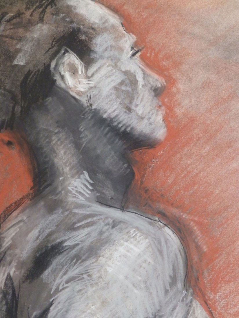 Man Sitting Study Vintage Watercolor Painting (1 of 5)