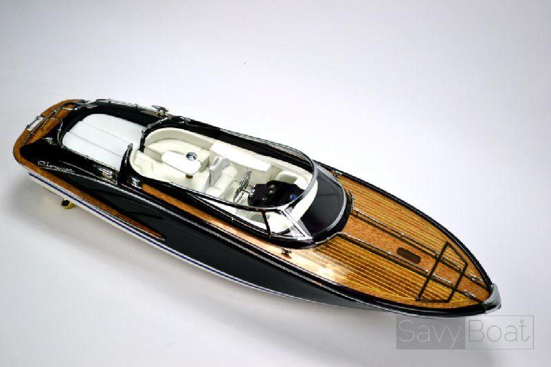 RIVA RAMA 24? Model Boat: 100% hand built from scratch using plank-on-frame method by skillful master craftsmen; Realistic metal steering wheel, switches, and gauges, all made from Chrome polished metals; Fittings, trimmings,