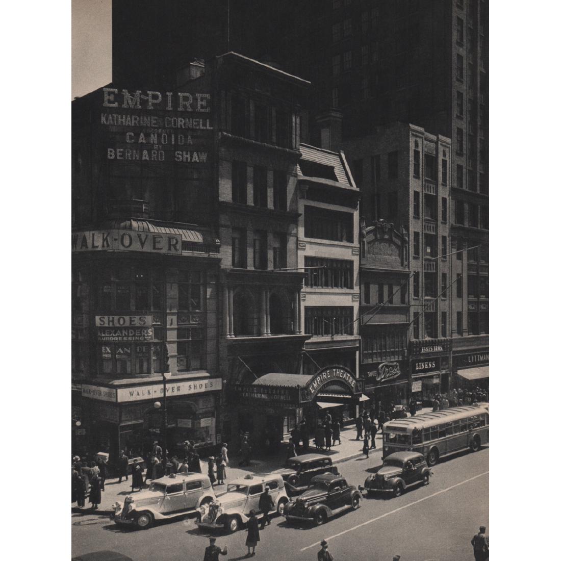 MARIO BUCOVICH - The Empire Theatre: Artist: MARIO BUCOVICH Print Title: The Empire Theatre, NYC Medium: Sheet-fed Gravure Printing Date: 1930's Printed in the USA Image Size approx: 7.75 x 10.25 inches Mario von Bucovich (1884-1944) was