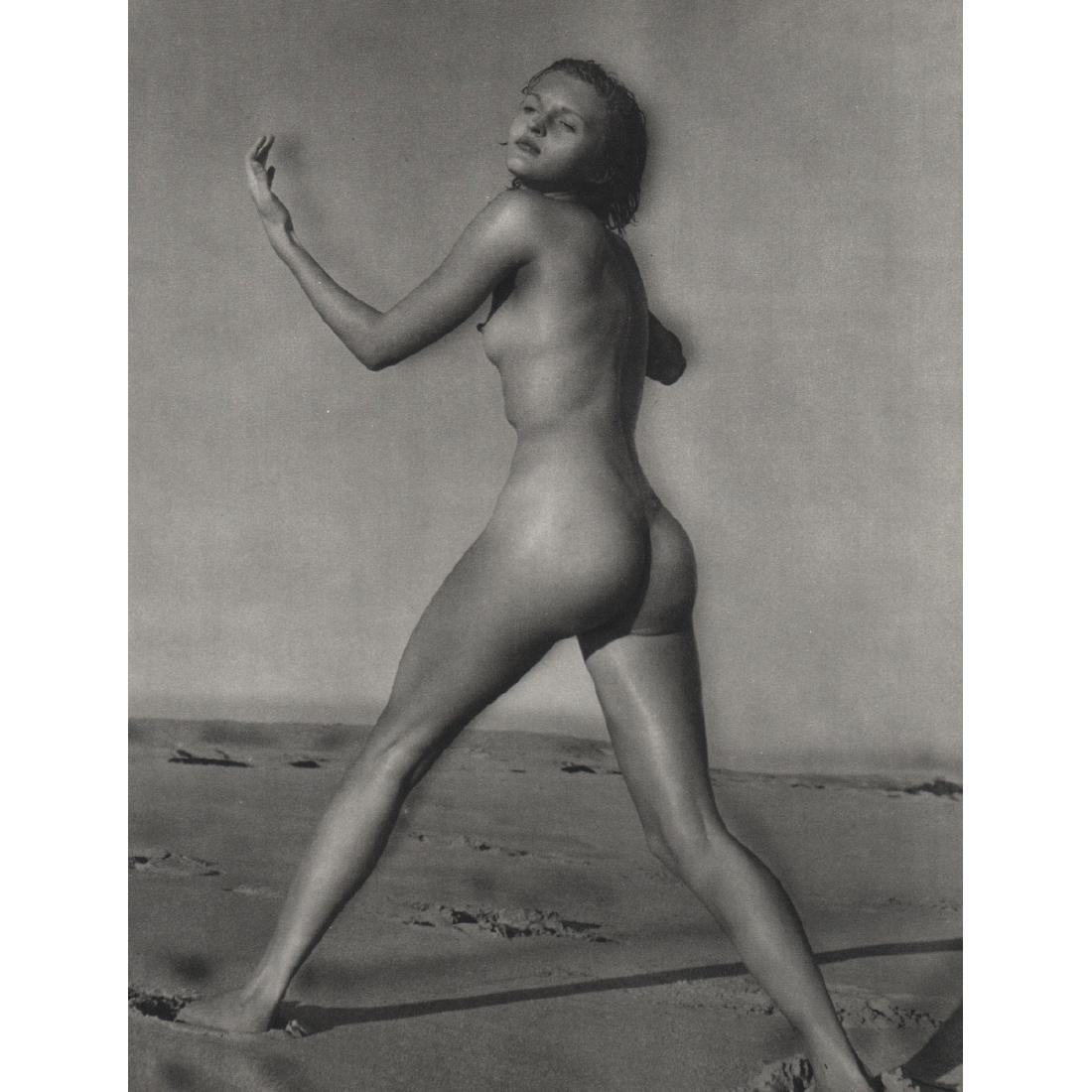 ANDRE DE DIENES - Nude on the Beach: Artist: ANDRE DE DIENES Print Title: Nude on the Beach Medium: Sheet-fed Gravure Printing Date: 1950s Printed in France Image size approx. 9 x 11.5 inches Andre De Dienes (1913-1985) was a Hungarian p