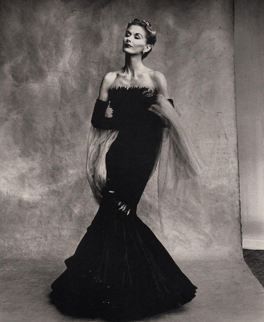IRVING PENN - Lisa Fonssagrives-Penn, Mermaid Dress,: Artist: IRVING PENN Print Title: Lisa Fonssagrives-Penn, Mermaid Dress, Paris, 1950 Medium: Quad-tone Photoengraving Printed 1991 in the US Image size (inches) approx.9 x 8” Irving Penn was an Ameri