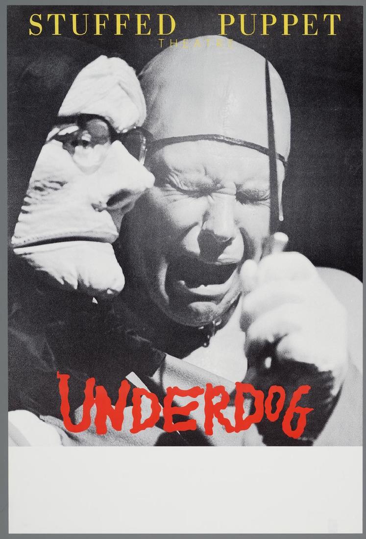 Erwin Olaf Underdog Poster: No Reserve! Underdog Performanc Underdog of Stuffed Puppettheater. Photo from international welknown Dutch Photografer Erwin Olaf (Artist of the year 2014 in The Netherlands. Neville Tranter (manipula