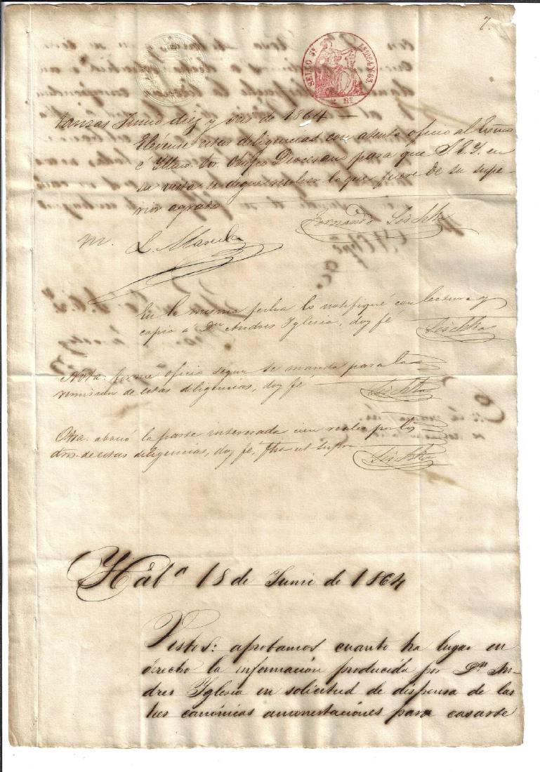 Two 1864 Manuscript Cuban Havana Documents (1 of 2)