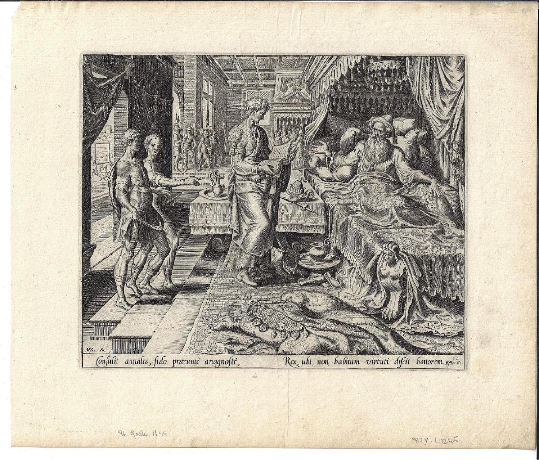 16th C Engraving Philip Galle from Book of Esther (1 of 2)