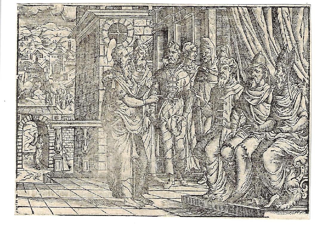 1564 Jost Amman Engraving Bible Scene (1 of 1)
