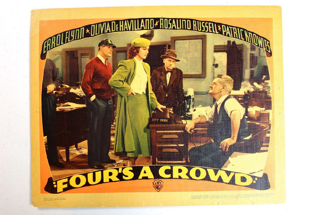 Four's a Crowd (Warner Bros., 1938) Lobby Card: Four's a Crowd (Warner Bros., 1938) Lobby Card Four's a Crowd (Warner Bros., 1938) Lobby Card Four’s a Crowd (Warner Bros., 1938) Robert will do anything to get the big account that has eluded him.