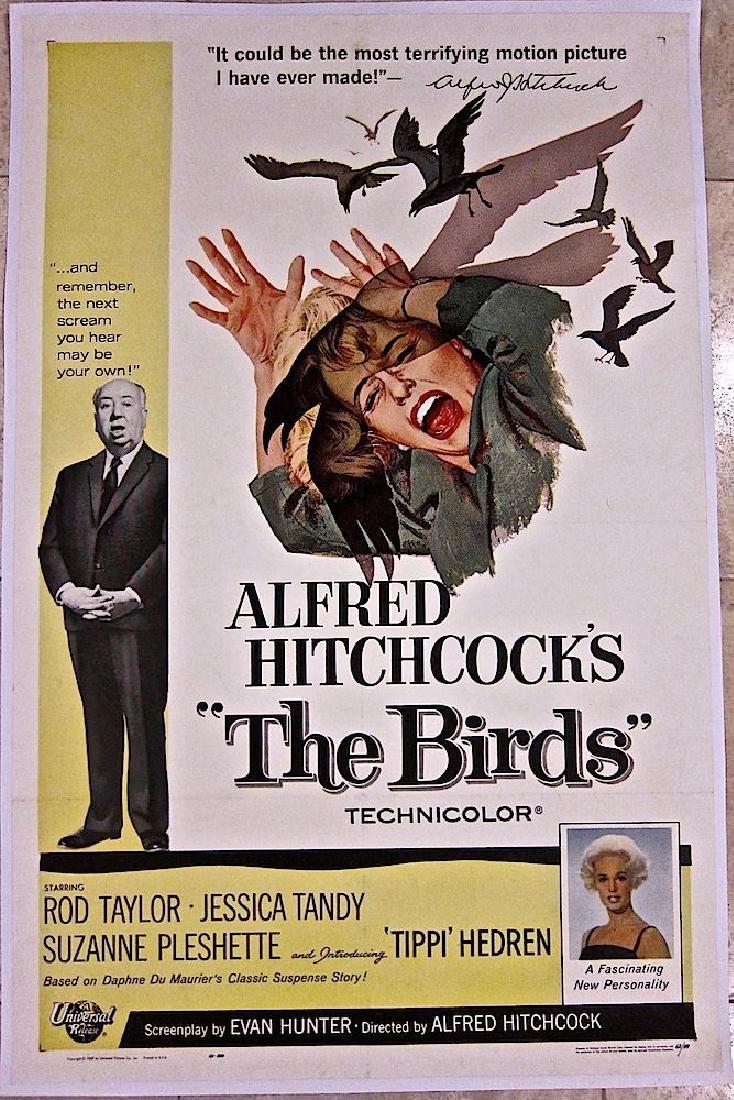 THE BIRDS '63 LB 1 SH POSTER HITCHCOCK & TIPPI HEDREN! (1 of 1)