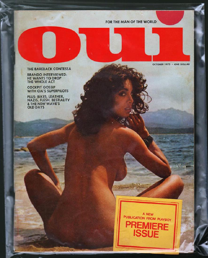 Premier editions - Oui and Gallery magazines (1972): The very first issues of both Oui (October 1972) and Gallery (November 1972) in excellent and clean condition. Vol. 1, No. 1 each of these highly collectible publications that were part of the early e