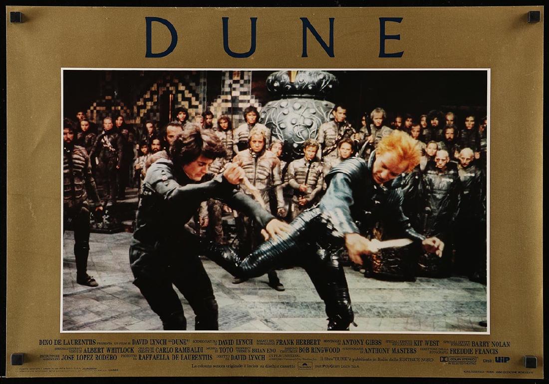 DUNE (1984): Set of eight (8) vintage original 18 x 26" (45 x 65 cm.) fotobusta posters, Italy. Kyle MacLachlan, Virginia Madsen Francesca Annis, Brad Dourif, Jose Ferrer, Linda Hunt, dir: David Lynch; Universal.;