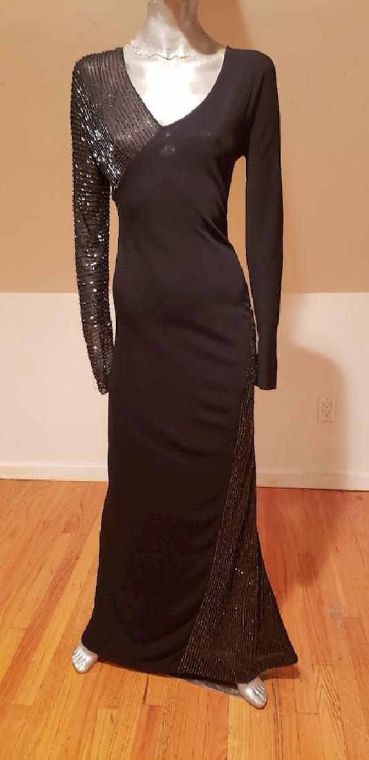 HALSTON COUTURE 1970's beaded illusion Gown: No Reserve! Halston Couture gown!!! (Not Halston III or Halston Heritage) This one is the real thing and it is to die for in real life more so than in pictures. What a find.!!! Front and back V plunge