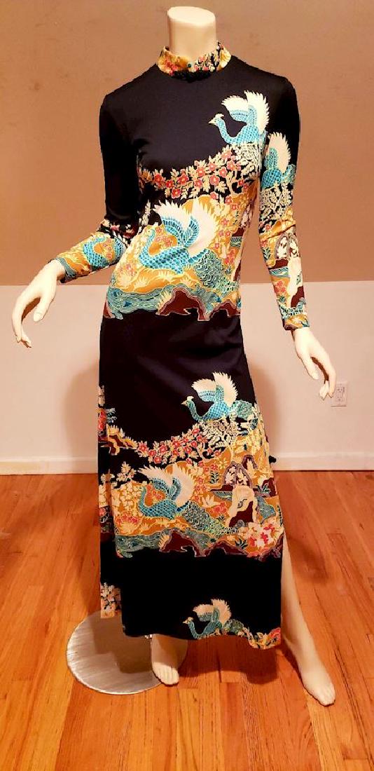 Vtg Cheongsam inspired maxi dress circa 1960 (1 of 10)