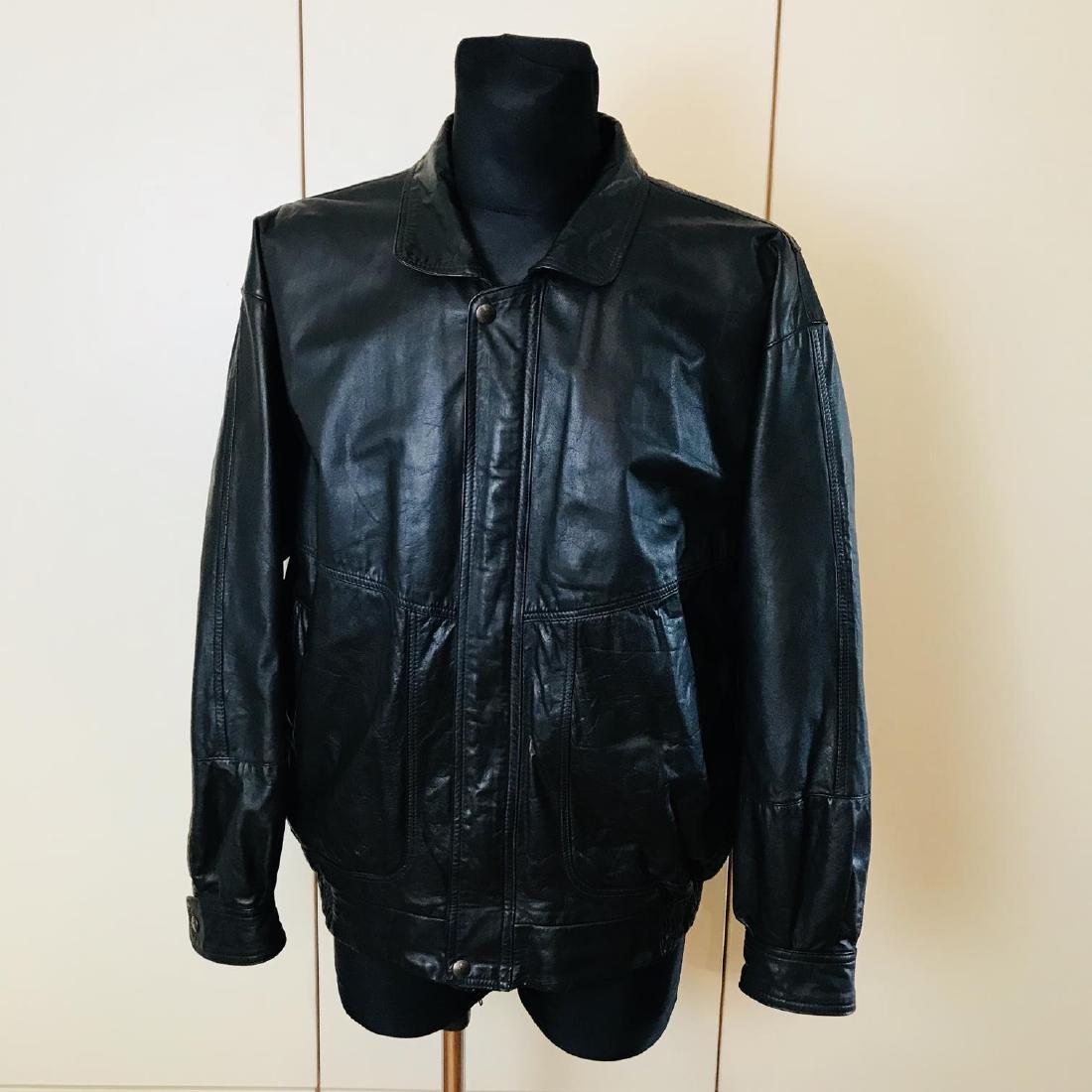 Vintage Men's HIL Design Black Leather Jacket Size XL (1 of 7)