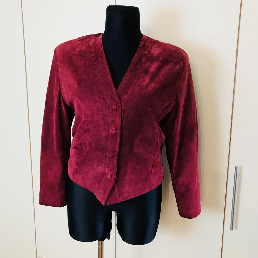 Vintage Women's SINCLAIR Bordeaux Suede Jacket Size US (1 of 7)
