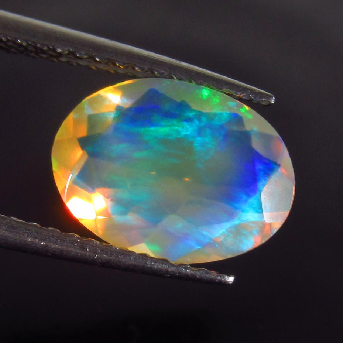 1.41 Ct Genuine Ethiopian Multi-Color Fire Faceted Opal (1 of 2)