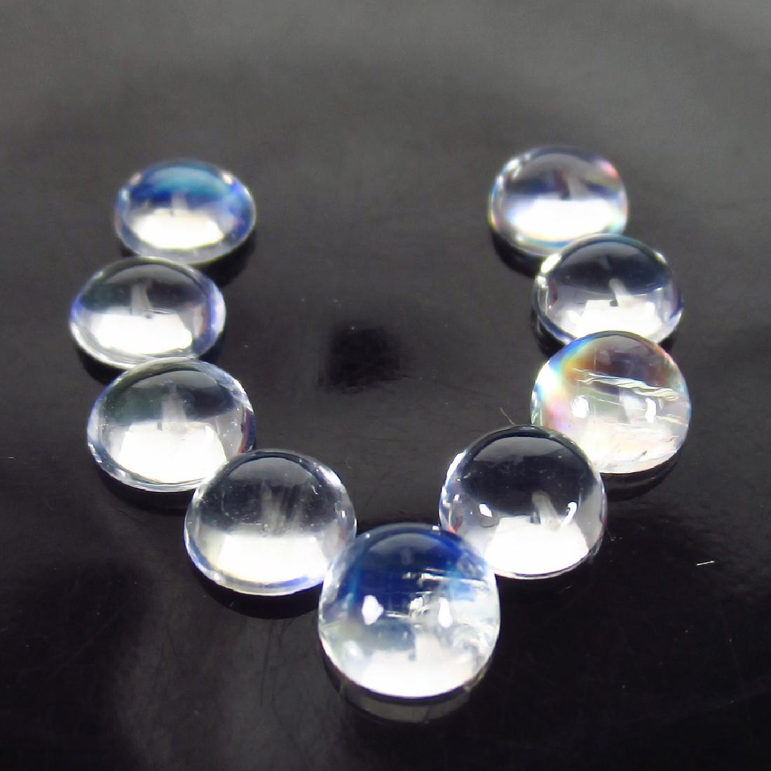 4.10 Ct Genuine 9 Moonstone Matching Round Cabochon Set: No Reserve! Item: 4.10 Ct Genuine 9 Moonstone Matching Round Cabochon Set Loose Gemstone: Natural Moonstone Round Stone Clarity: Transparent Carat Weight: 4.10 Size/Dimensions: 4.80 to 5.30 mm / 9 PC'