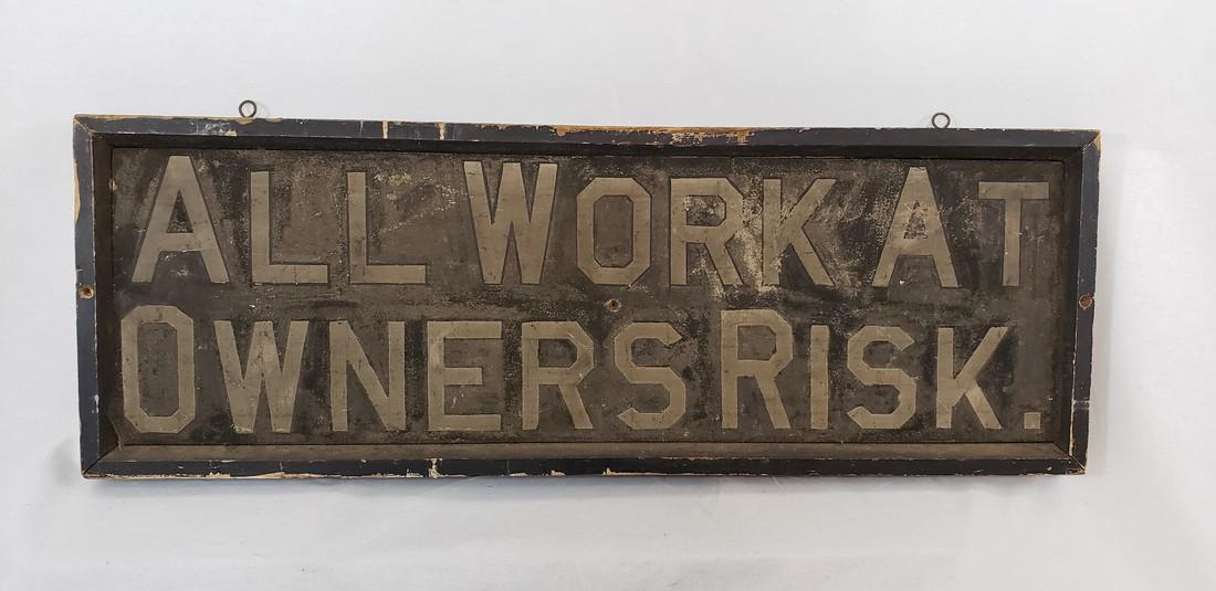 Sand Painted Sign Ca 1920's (1 of 4)