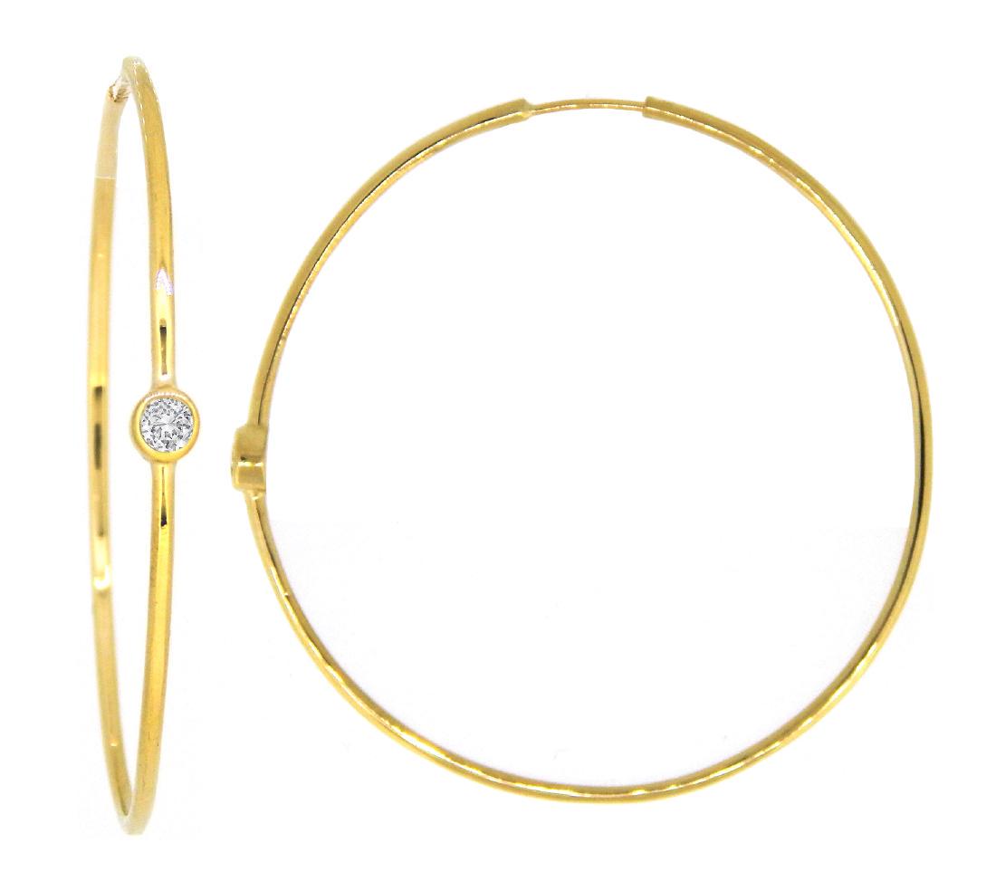 14KT Yellow Gold 0.66ctw Diamond Hoop Earrings (1 of 2)