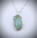 Sterling Silver Necklace & Jade Pendant w Raw Emerald's