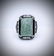 Sterling Silver Sz 7 Jade Ring w CZ & Black Enamaling