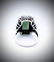 Sterling Silver Sz 7 Jade Ring w CZ & Black Enamaling - 2