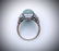 Sterling Silver Sz 7 Jade Ring w CZ & Black Enamaling - 3