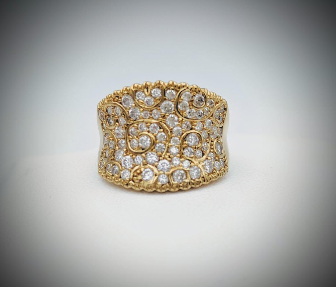 Swirly Cocktail Ring w CZ Sz 7 (1 of 3)