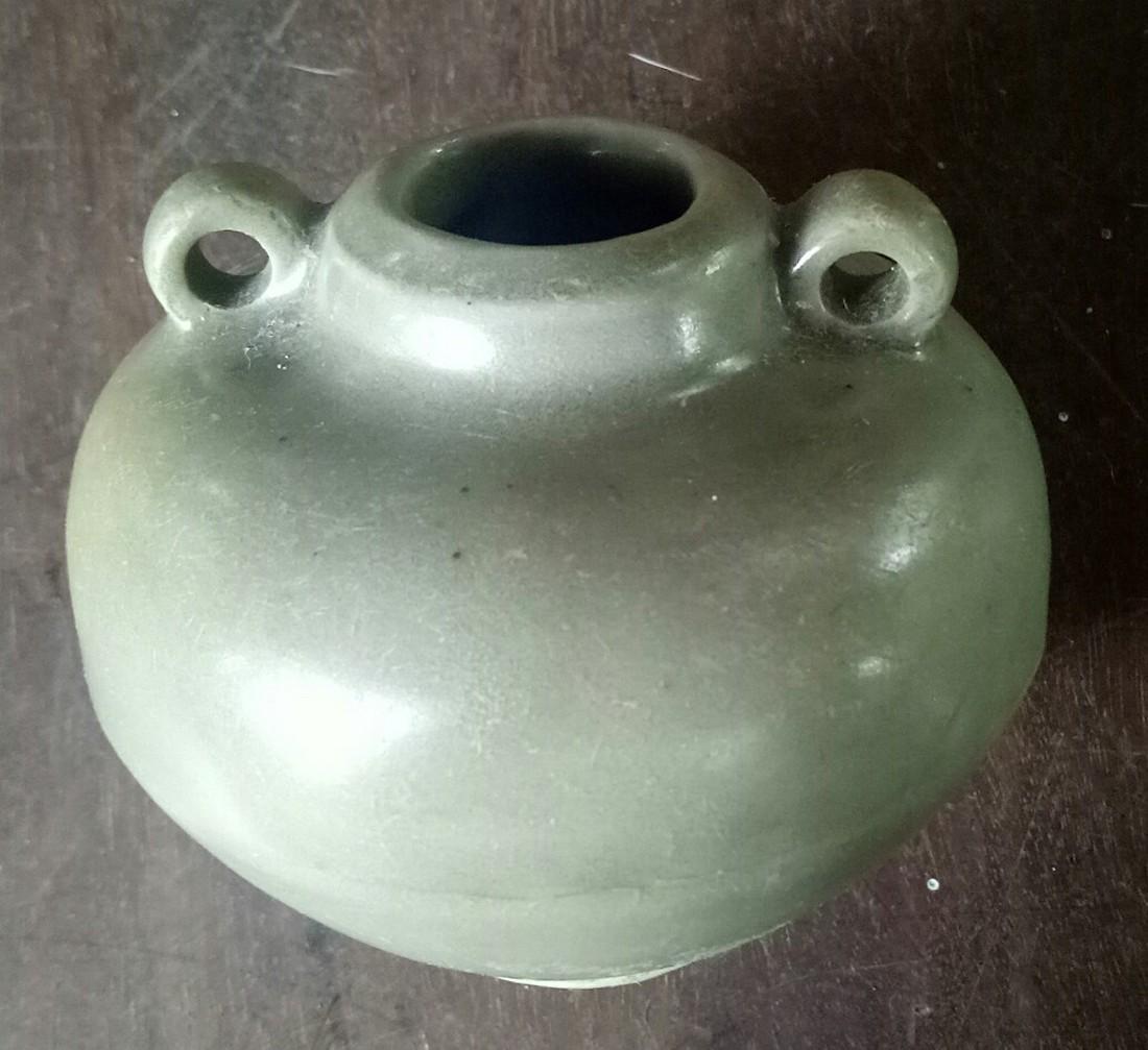 olive green small jar with 2 ears (1 of 3)