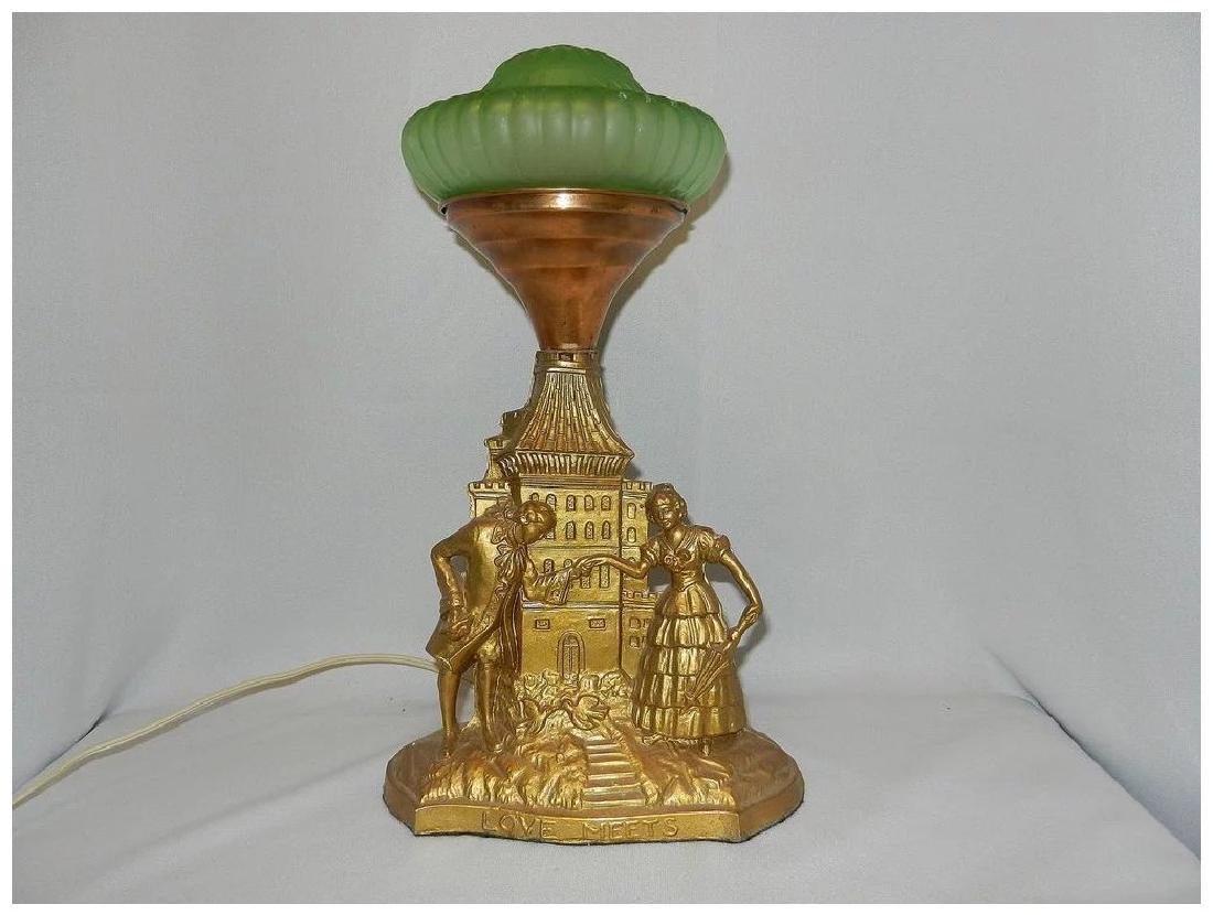 Vintage Art Deco or Art Nouveau Figural Lamp Love Meets (1 of 9)