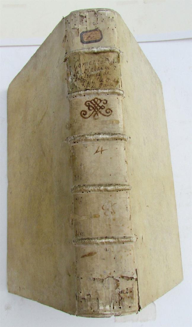 1697 VELLUM BOUND ANTIQUE FOLIO S. Francisci In Habacuc: 1697 VELLUM BOUND ANTIQUE FOLIO S. Francisci In Habacuc Prophetam Commentaria Antonini Diana Panormitaniâ€¦ Resolutiones Morales. Venice, 1678. Size 13 x 9.5". Folio. Period vellum, title to spine